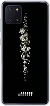 6F hoesje - geschikt voor Samsung Galaxy Note 10 Lite -  Transparant TPU Case - White flowers in the dark #ffffff