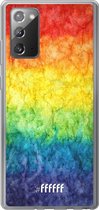 Samsung Galaxy Note 20 Hoesje Transparant TPU Case - Rainbow Veins #ffffff