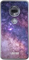 Motorola Moto G7 Hoesje Transparant TPU Case - Galaxy Stars #ffffff