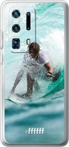 Huawei P40 Pro+ Hoesje Transparant TPU Case - Boy Surfing #ffffff