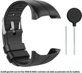 Zwart siliconen bandje voor de Polar M400 & M430 – Maat: zie maatfoto - horlogeband - polsband - strap - siliconen - rubber - black