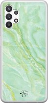 Samsung Galaxy A32 5G siliconen hoesje - Marmer Limegroen - Soft Case Telefoonhoesje - Groen - Marmer