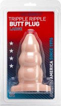 Triple Ripple Butt Plug - Large - Skin - Butt Plugs & Anal Dildos