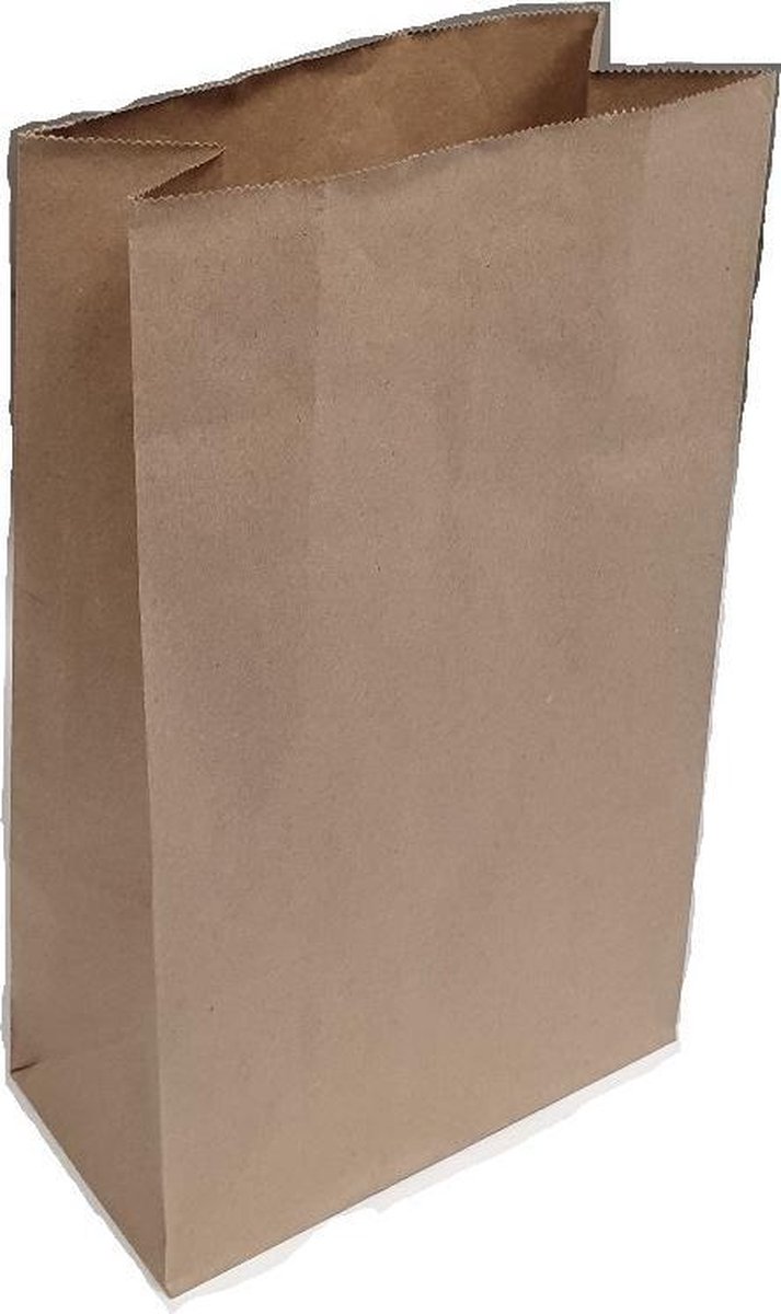 Blokbodemzakken Kraft 60grs 22x11x30cm (100 stuks) | Uitdeelzakjes