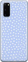 Samsung Galaxy S20 siliconen hoesje - Paars lila stippen - Soft Case Telefoonhoesje - Paars - Gestipt