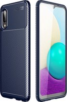 Mobigear Hoesje geschikt voor Samsung Galaxy Xcover 5 Telefoonhoesje Flexibel TPU | Mobigear Racing Backcover | Galaxy Xcover 5 Case | Back Cover - Blauw