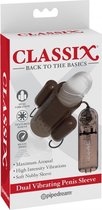 Classix Dual Vibrating Penis Sleeve - Smoke - Sleeves
