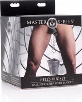 Hell's Bucket Ball Stretcher with Bucket - Silver - Bondage Toys
