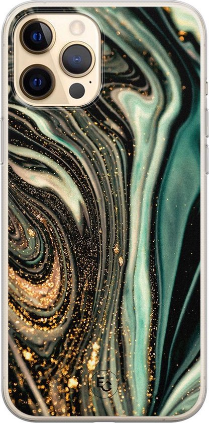 uitspraak Uitputting Kwik iPhone 12 hoesje - Marble khaki - Soft Case Telefoonhoesje - Marmer - Groen  | bol.com