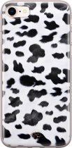 iPhone 8/7 hoesje - Koeienprint - Soft Case Telefoonhoesje - Print - Zwart