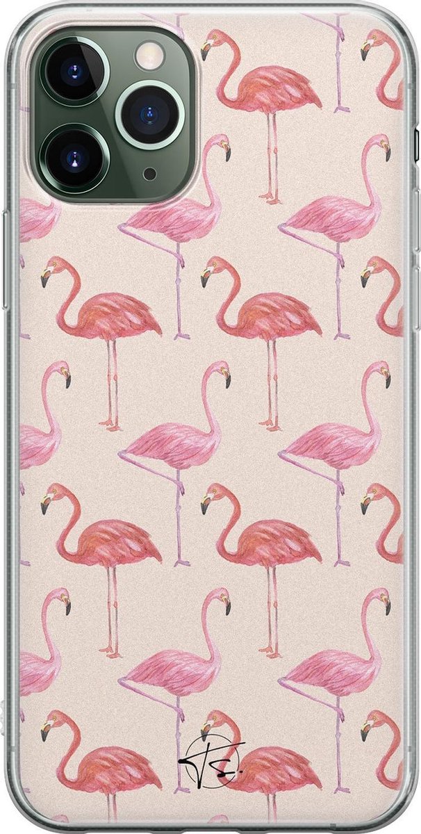 iPhone 11 Pro hoesje - Flamingo - Soft Case Telefoonhoesje - Print - Roze