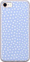 iPhone SE 2020 hoesje - Lila stippen - Soft Case Telefoonhoesje - Gestipt - Paars