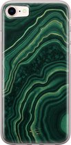 iPhone SE 2020 hoesje - Agate groen - Soft Case Telefoonhoesje - Print - Groen
