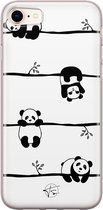 iPhone SE 2020 hoesje - Panda - Soft Case Telefoonhoesje - Print - Zwart