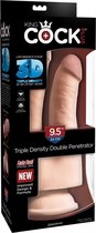 9.5" Triple Density Double Penetrator - Flesh - Realistic Dildos