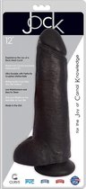 12 Inch Dong with Balls - Black - Realistic Dildos