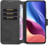 DG Ming Xiaomi Poco F3 / Mi 11i Hoesje Retro Wallet Book Case Zwart