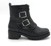 CROCO NEFF BOOTS - Maat 38 - Enkellaars - Croco - Zwart