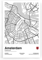 Walljar - Stadskaart Amsterdam Centrum II - Muurdecoratie - Poster met lijst