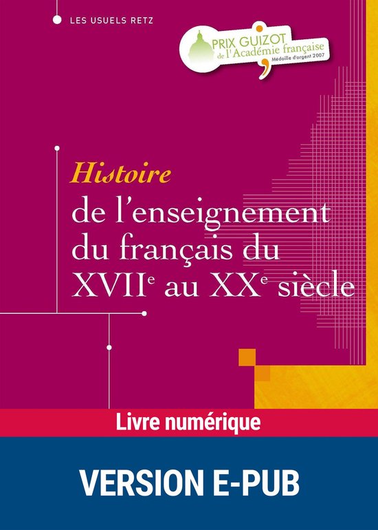 EPUB Histoire de l'enseignement du français - cover