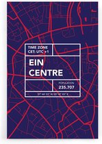 Walljar - Stadskaart Eindhoven Centrum V - Muurdecoratie - Poster