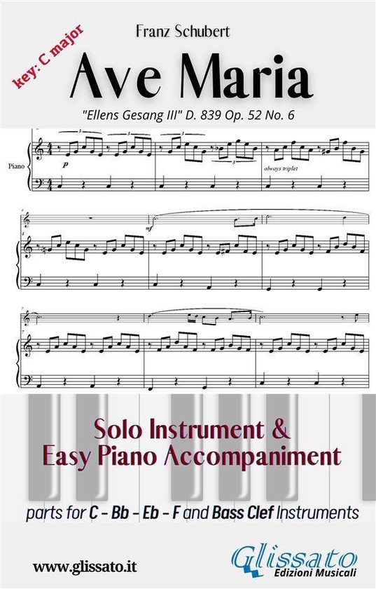 Ave Maria (Schubert) - Solo & Easy Piano (key C) - cover