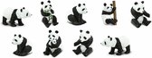Safari Speelfigurenset Pandas Junior Zwart/wit 9-delig