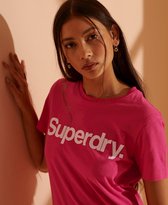 Superdry Dames tshirt T-shirt met Core-logo in flockprint