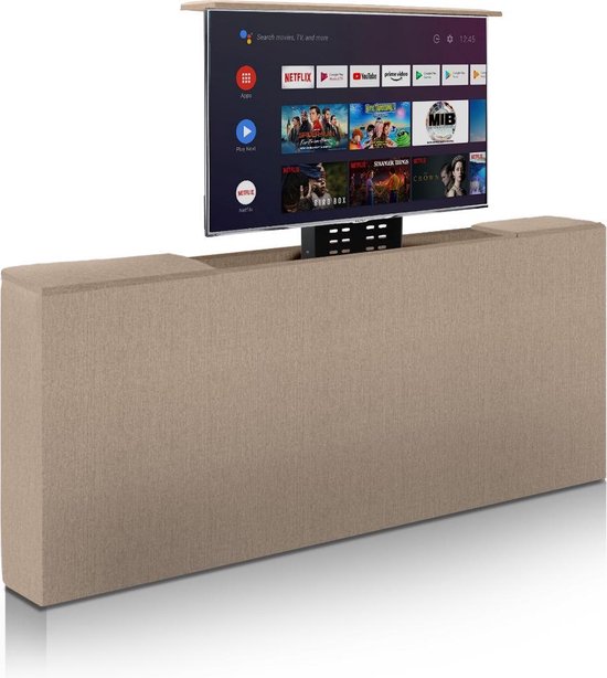 TV Lift meubel voeteneinde - Creme - 160 x 83 cm - Tot maximaal 43 inch -  elektrisch -... | bol.com