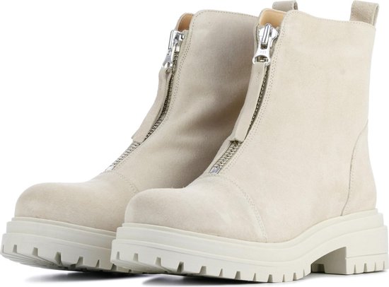 Cashott Vrouwen Suède Enkellaarsjes / Laarzen / Damesschoenen 24208 - Wit - Maat  38 | bol.com