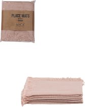 Mica Decorations Xavie Placemat - Set van 4 - L48 x B33 cm - Roze