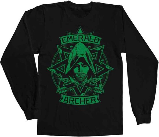 DC Comics Arrow Longsleeve shirt -S- Emerald Archer Zwart