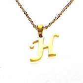 Ketting alfabet H - Goud