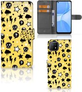 Téléphone Portable Couverture Standing pour OPPO A73 5G Coque Punk Jaune