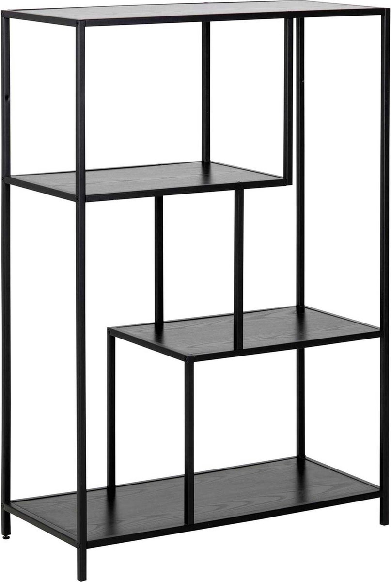 Giga Living Boekenkast Bronx MDF Zwart 77x114cm - Giga Living