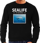 Dieren foto sweater Haai - zwart - heren - sealife of the world - cadeau trui Haaien liefhebber XL