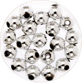 240x stuks sieraden maken glans deco kralen in het zilver van 10 mm - Kunststof reigkralen voor armbandjes/kettingen