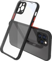 GadgetBay Clear kunststof hoesje voor iPhone 12 en iPhone 12 Pro - transparant met zwart