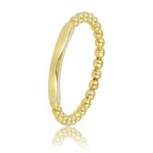 My Bendel - Gouden ring met bolletjes en staaf - Leuke bolletjes ring met staaf gemaakt met extra dikke plating op edelstaal - Met luxe cadeauverpakking