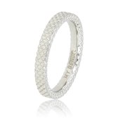 My Bendel - Zilverkleurige ring met slangenhuid patroon- 3 mm - Edelstalen aanschuifring ring gegraveerd met slangenhuid patroon - Met luxe cadeauverpakking