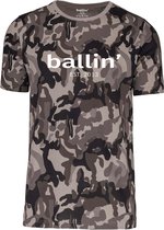 Ballin Est. 2013 - Heren Tee SS Grijs Camouflage Shirt - Grijs - Maat 3XL