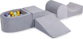Foam Speelset met ballenbak Grijs incl 100 Ballen: Lila, Geel, Mint, Zilver