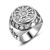 Twice As Nice Ring in edelstaal, ronde, bloem  56
