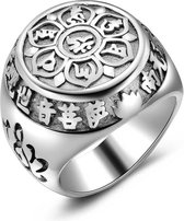 Twice As Nice Ring in edelstaal, ronde, bloem  60