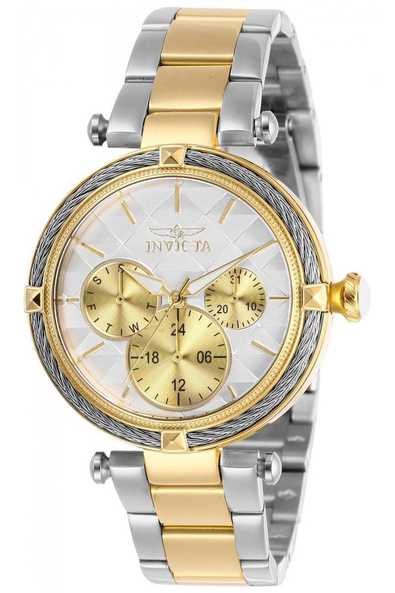 Invicta Bolt 28960 Dames Horloge - Waterdicht - Analoog - Quartz Uurwerk - Roestvrij Staal met witte Wijzerplaat - 36mm