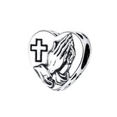 Hart gebed van liefde bedel | prayer of love bead | Zilverana | geschikt voor Biagi , Pandora , Trollbeads armband | 925 zilver