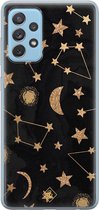 Samsung A52 (5G) hoesje siliconen - Counting the stars | Samsung Galaxy A52 (5G) case | zwart | TPU backcover transparant