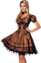 Dirndline Kostuum jurk -L- Dirndl Oktoberfest Bruin/Zwart