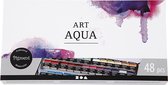 Art aquarelverf, ½-pan, afm 10x15x20 mm, standaardkleuren, 48 kleur/ 1 doos