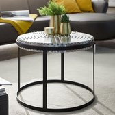 Nancy's Bend Salontafel - Koffietafel - Ronde Tafel - Industrieel - Zwart - Zilver/Goud - 58 x 58 x 45 cm